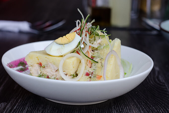 Causa Limeña muy sabrosa de KC Humbo, picada de comida peruana
